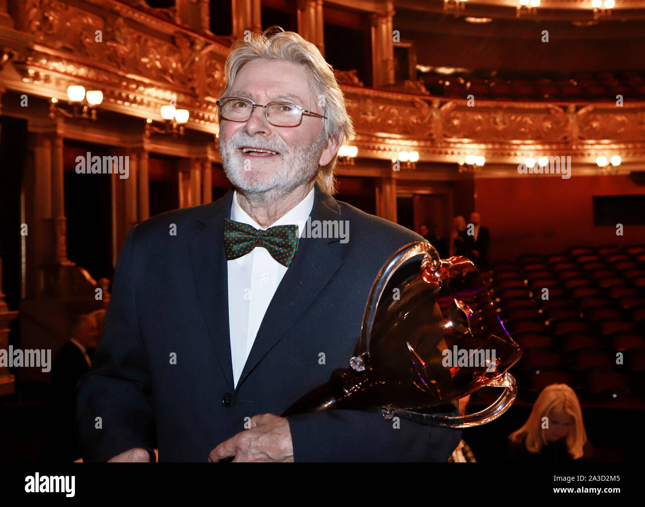 Actor Ladislav Mrkvicka receives Thalia Awards or lifelong artistry from Czech Actor's Association in Prague, Czech Republic, October 5, 2019. (CTK Ph Stock Photo