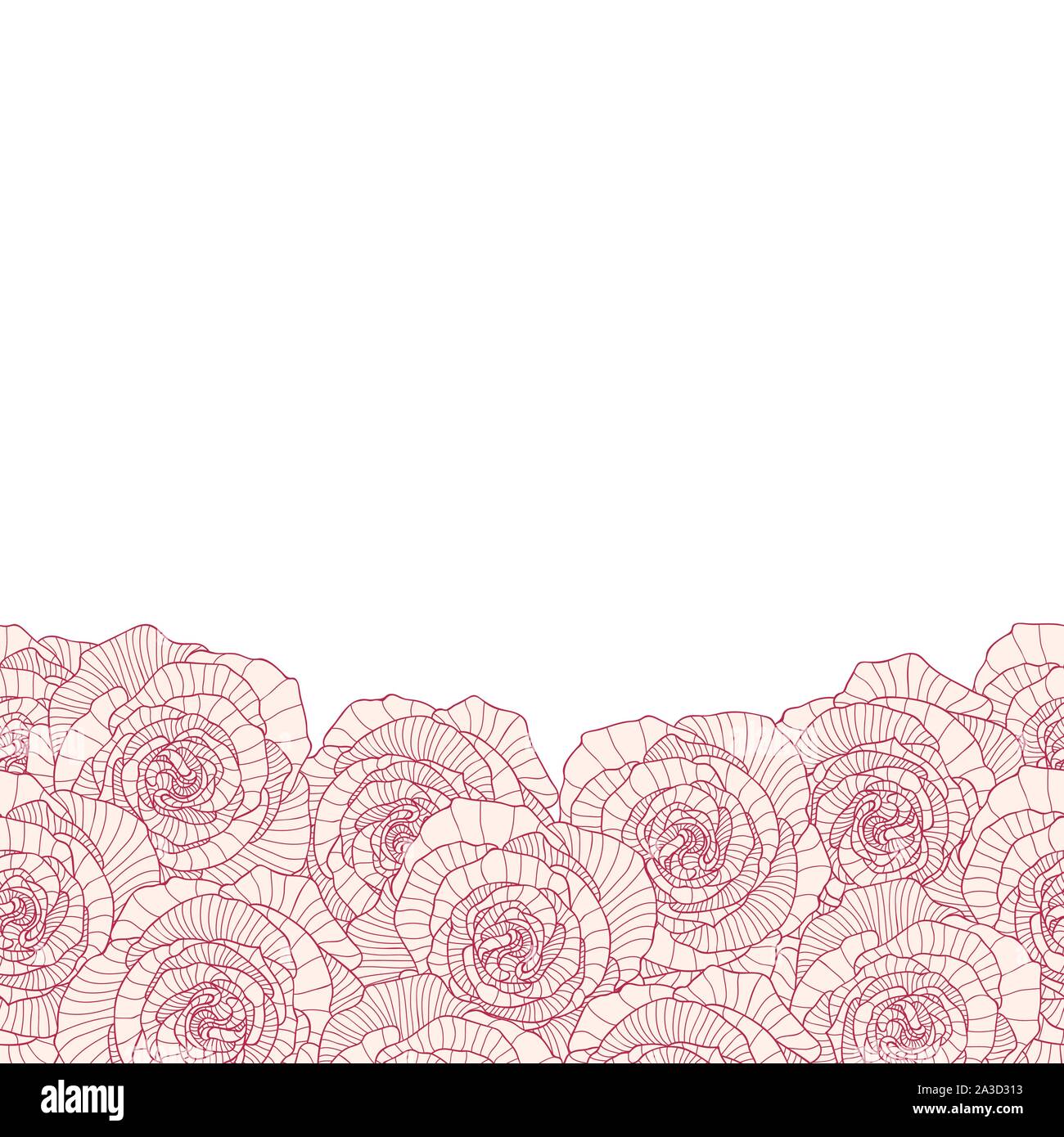 Seamless bottom border made of rose flowers Stock Vector Image & Art