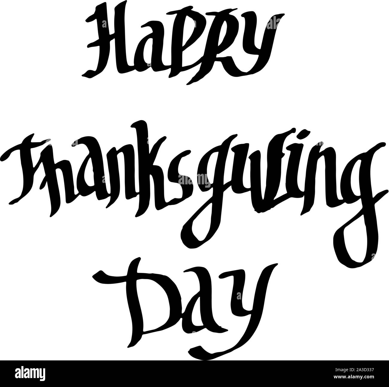Vector Happy thanksgiving day handwriting monogram calligraphy. Black ...
