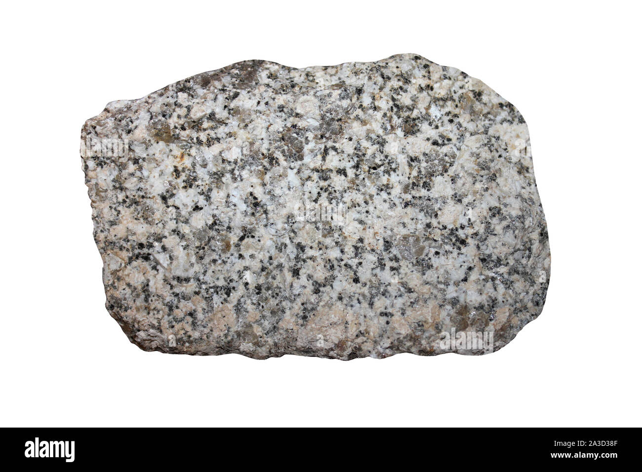 Skiddaw Granite - a medium-grained biotite granite comprising orthoclase, oligoclase, quartz and biotite Stock Photo