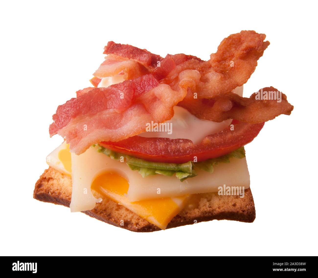 Bacon Lettuce and Tomato on a Cracker Stock Photo