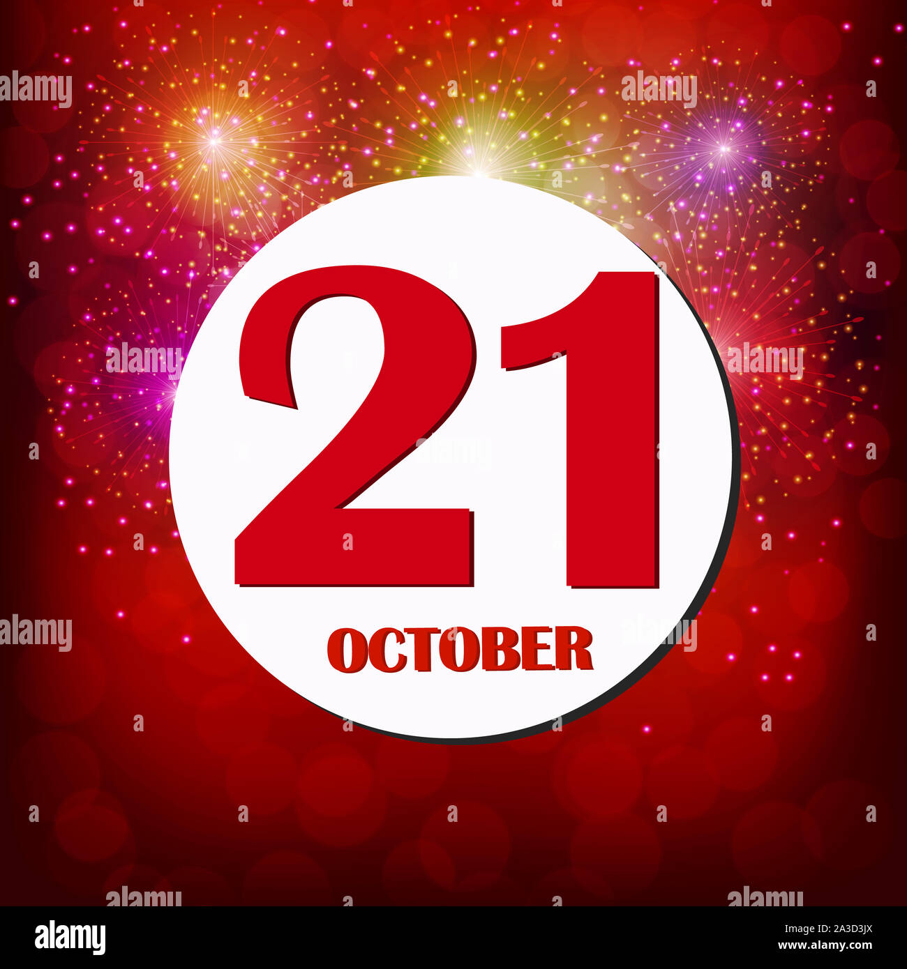October 21 icon. For planning important day. Banner for holidays and special days. Illustration in black and white colors Stock Photo - Alamy
