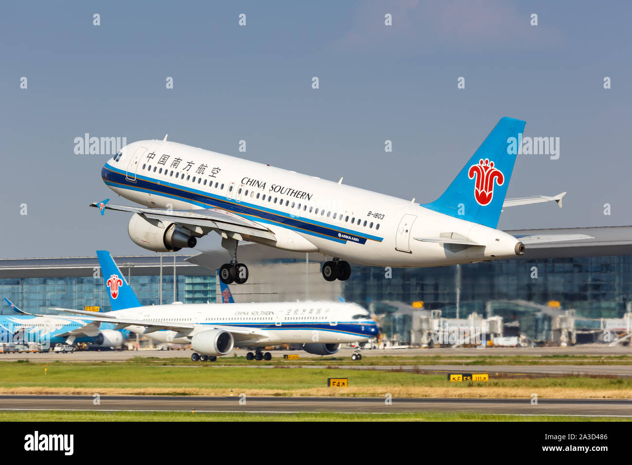Guangzhou, China – September 23, 2019: China Southern Airlines Airbus A320 airplane at Guangzhou airport (CAN) in China. Stock Photo