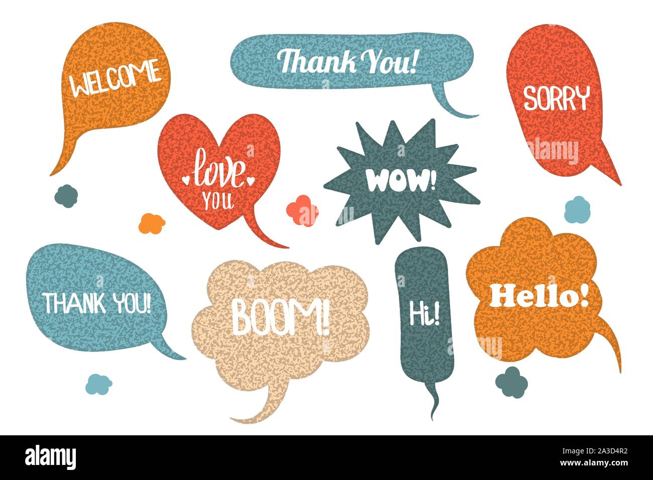 Colored set comic dpeech bubble for text Stock Vector
