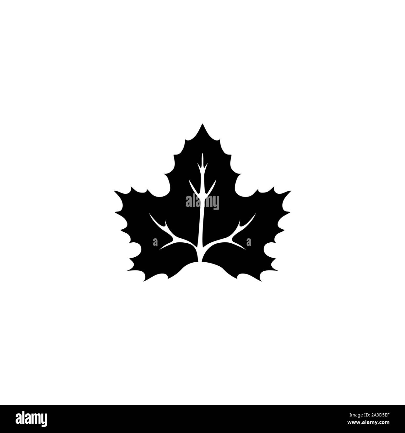 Canadian National Maple Leaf. Flat Vector Icon illustration. Simple black symbol on white background. Canadian National Maple Leaf sign design templat Stock Vector