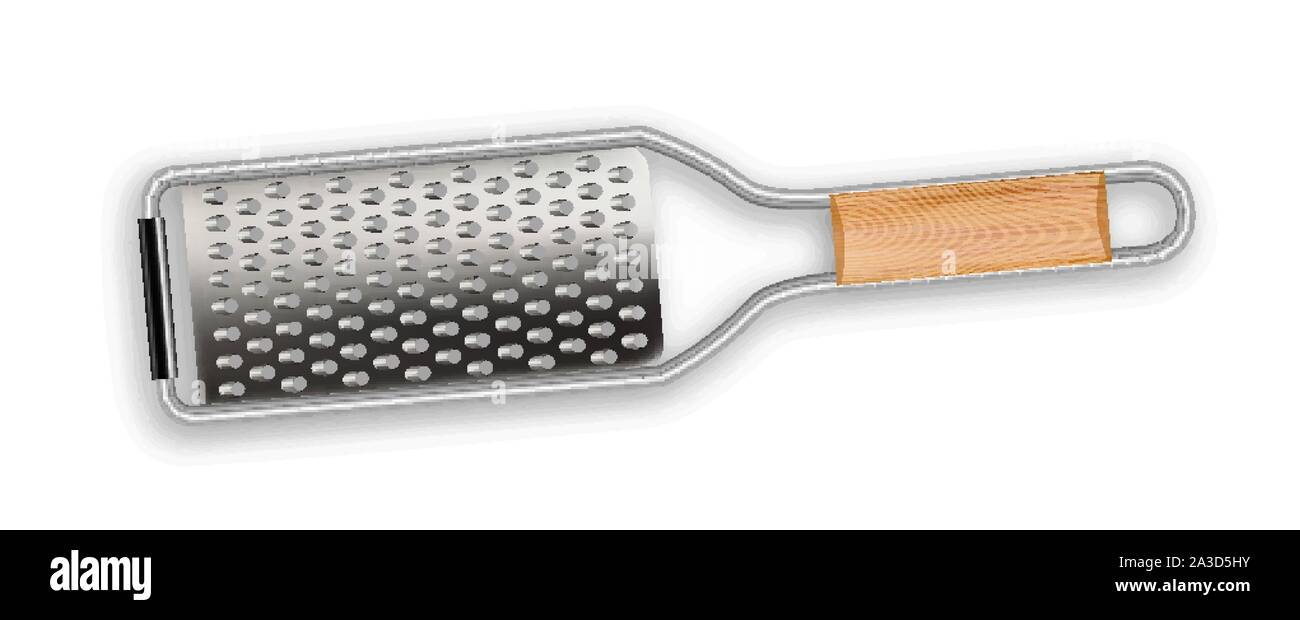 Grater Hand Metallic Kitchenware Appliance Vector Stock Vector