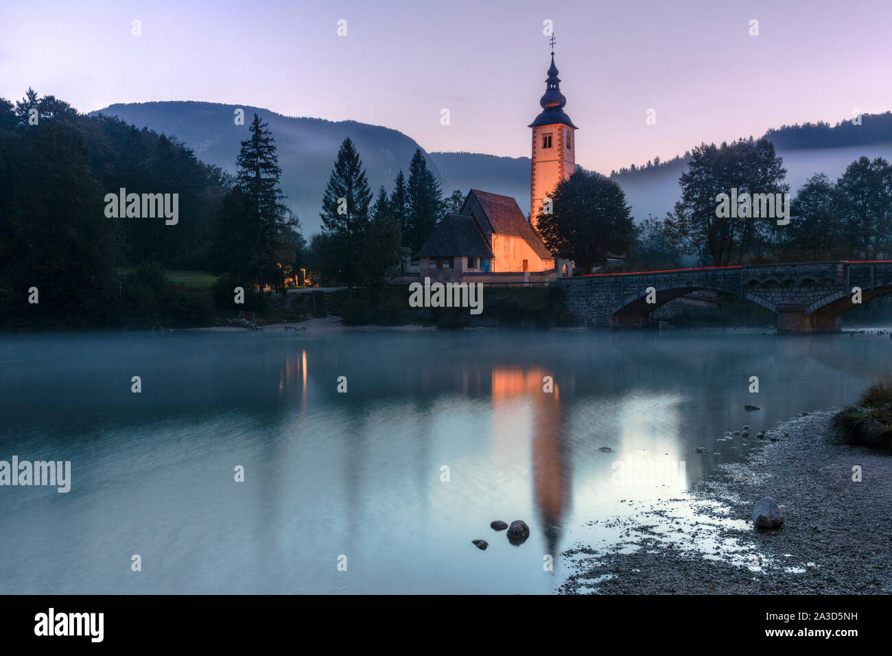 Lake Bohinj, Gorenjska, Slovenia, Europe Stock Photo