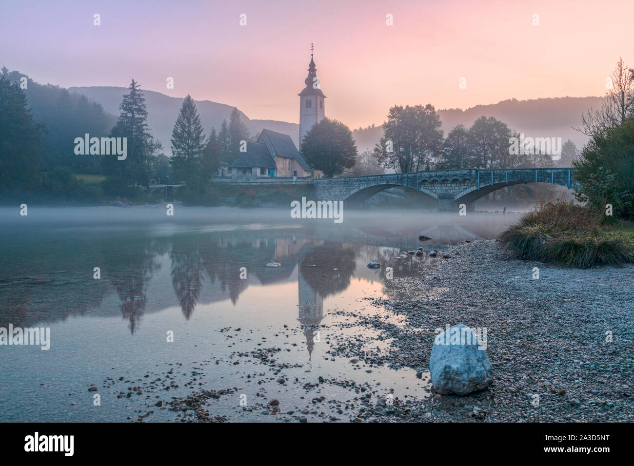 Lake Bohinj, Gorenjska, Slovenia, Europe Stock Photo