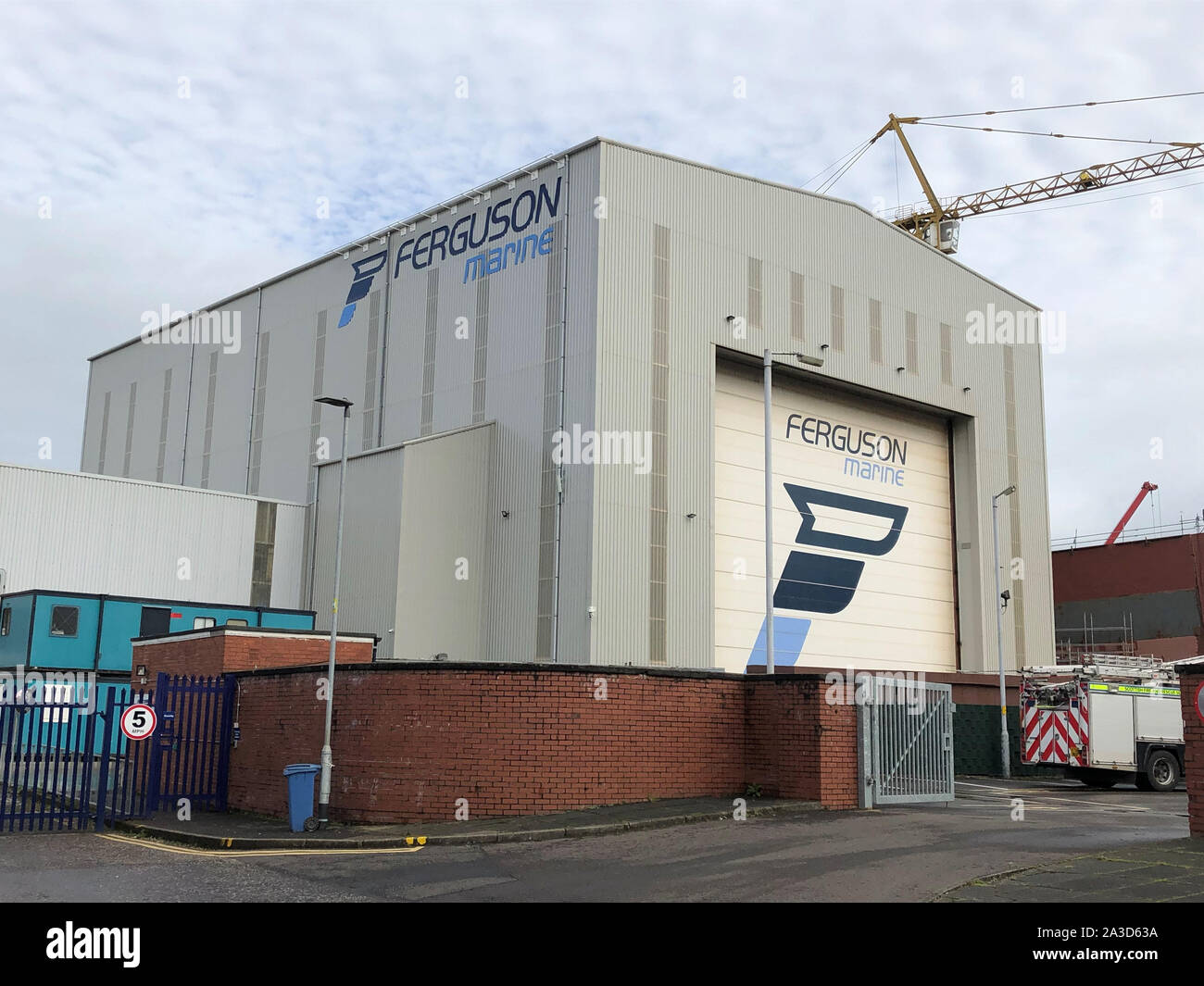 A view of the Ferguson Marine shipyard in Port Glasgow Stock Photo Alamy