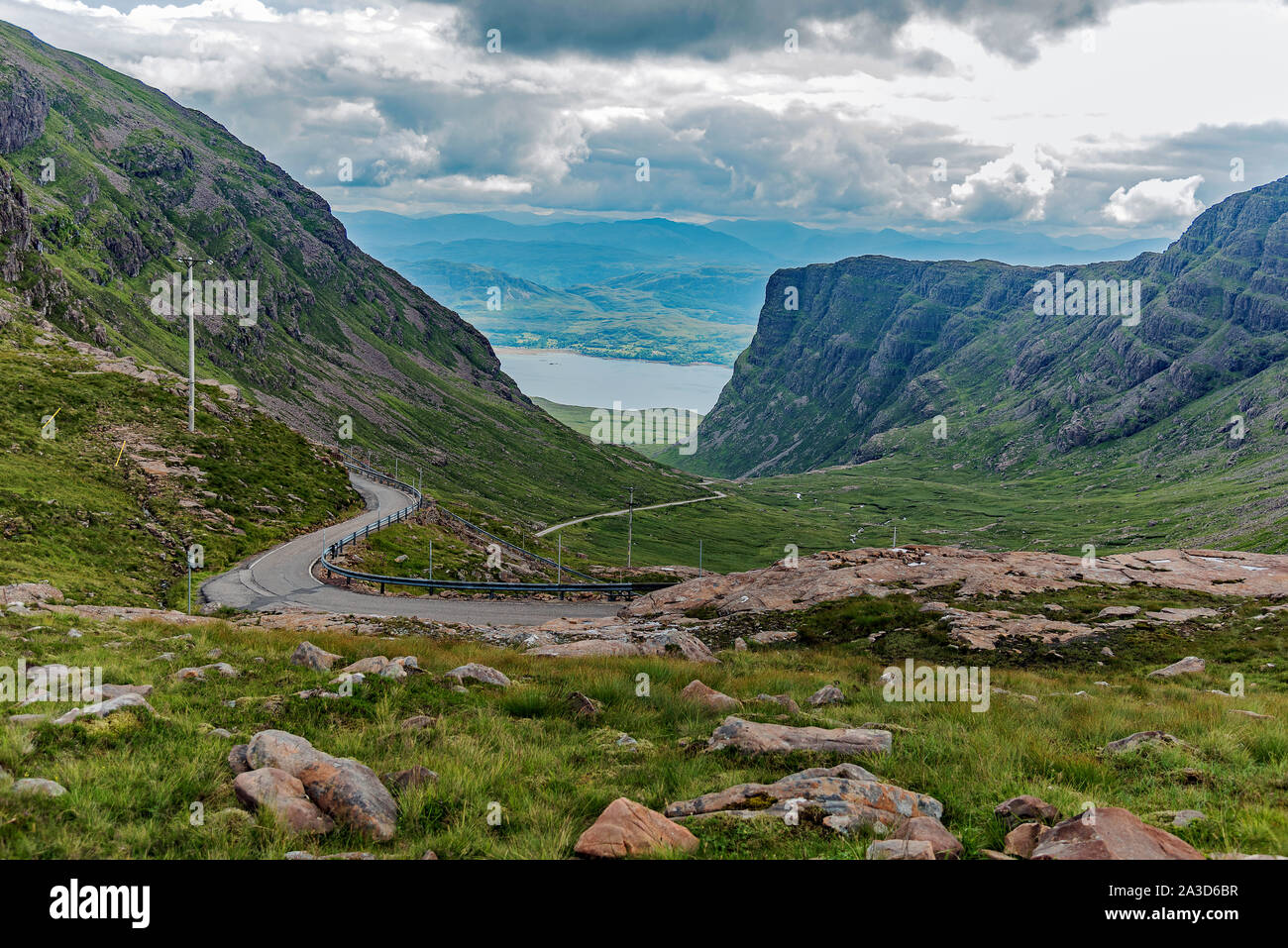 Bealach na Bà - single track road to The "Pass of the Cattle" viewpoint Stock Photo
