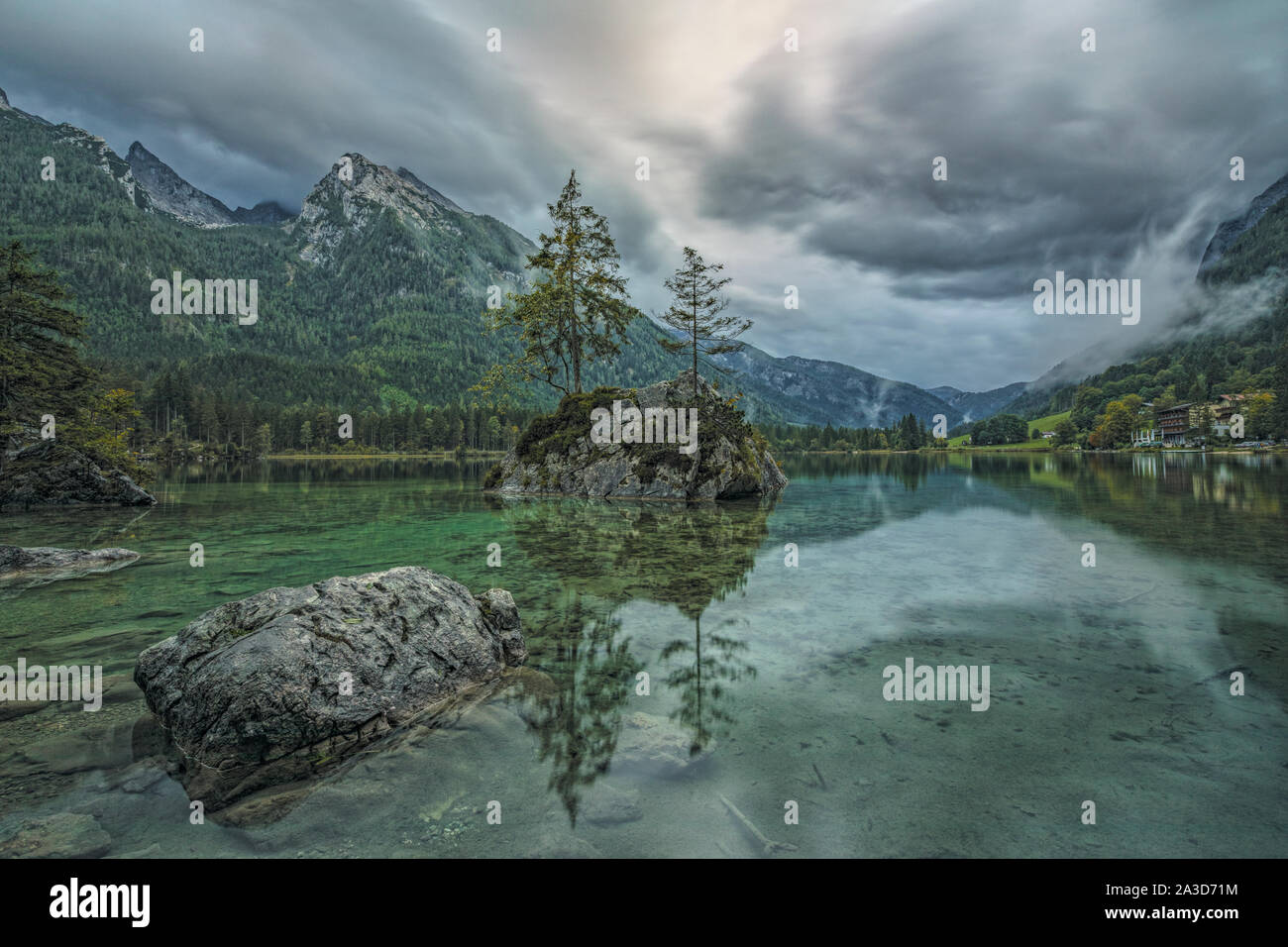 Hintersee, Ramsau, Berchtesgaden, Bavaria, Germany, Europe Stock Photo