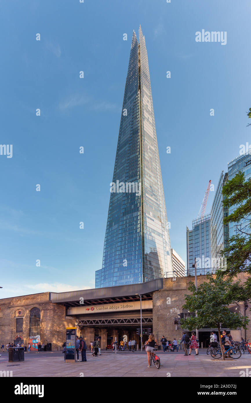 The Shard Skyscraper and London Bridge Station Stock Photo