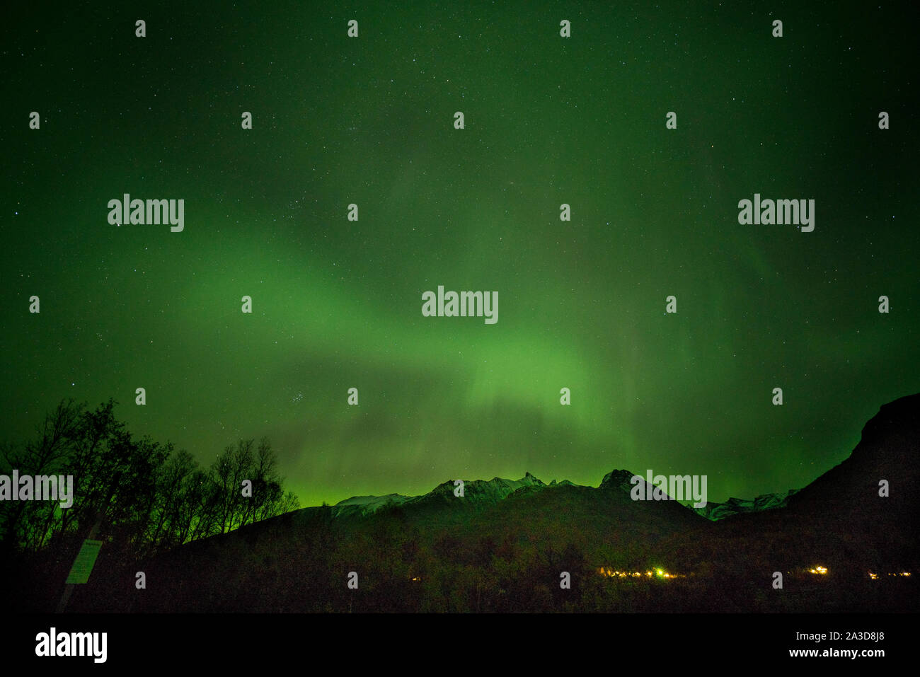 The Aurora Borealis, Northern Lights, near Tromso, Norway Stock Photo ...