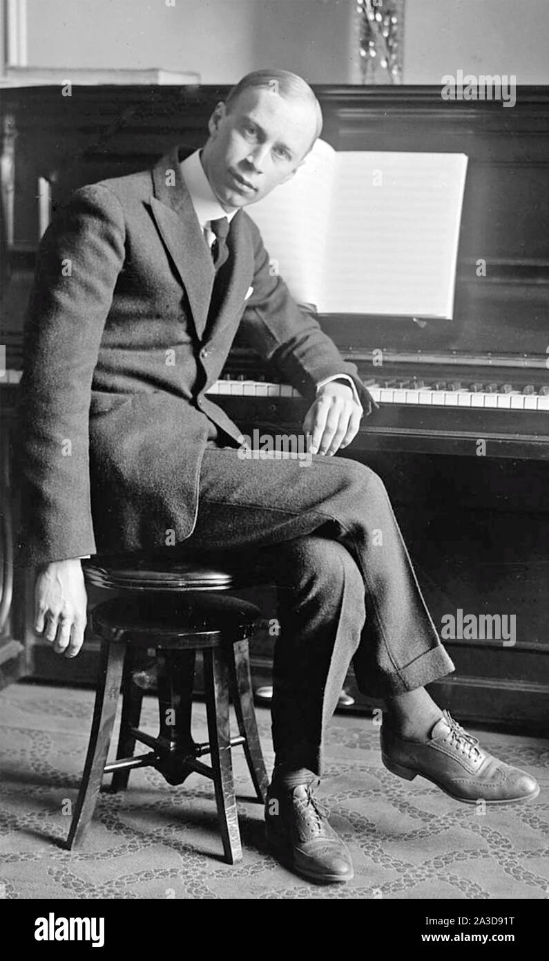 SERGEI PROKOFIEV (1891-1953) Russian Soviet composer in New York in 1918. Photo: Bains News Service. Stock Photo