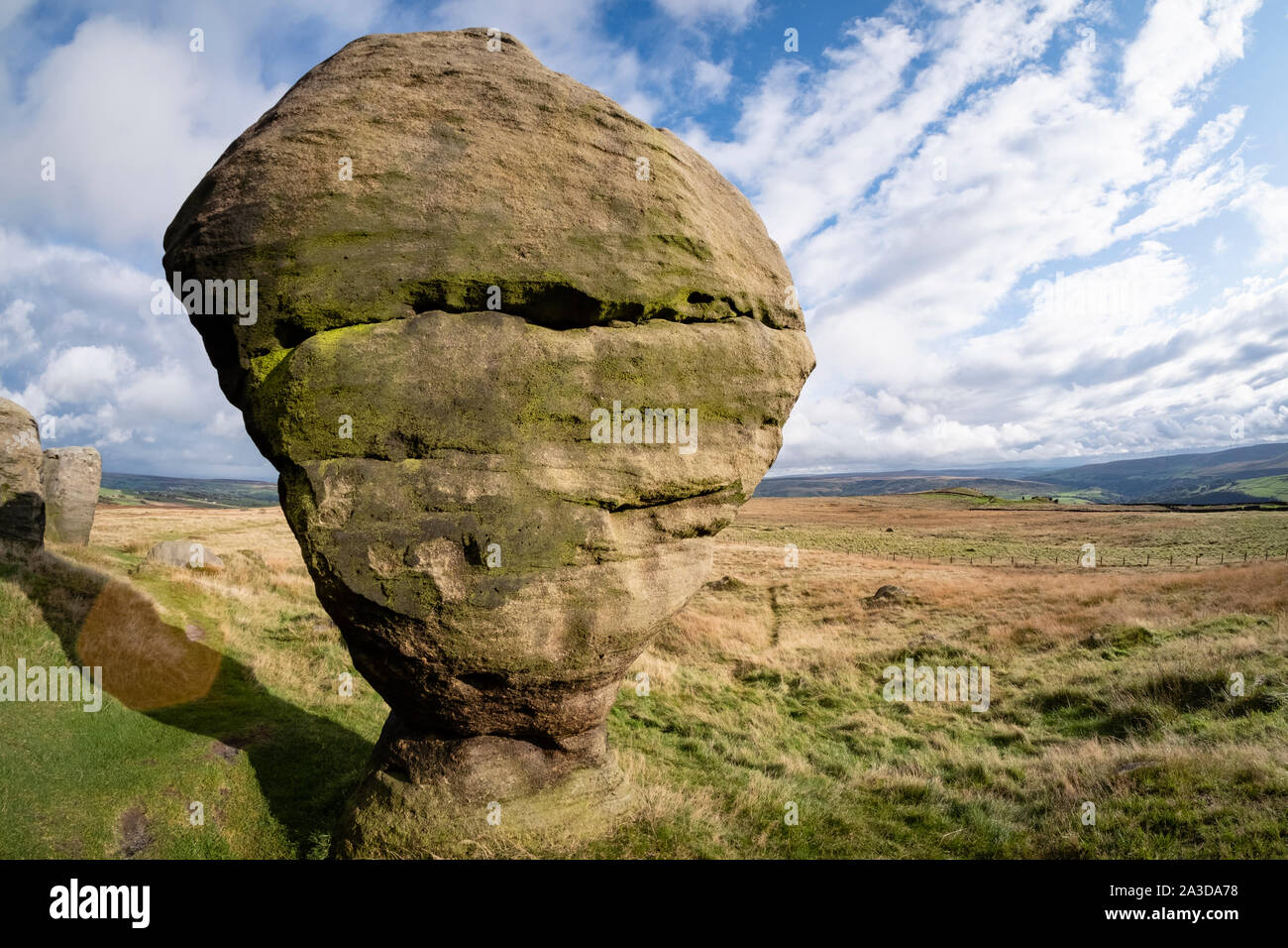 Bridestone Rocks The Bridestones, Gritstone rock formations near Todmorden, West ...