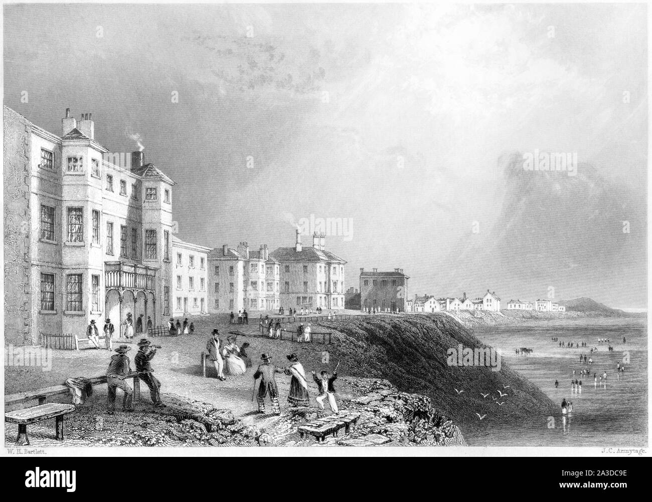 An engraving of Blackpool scanned at high resolution from a book