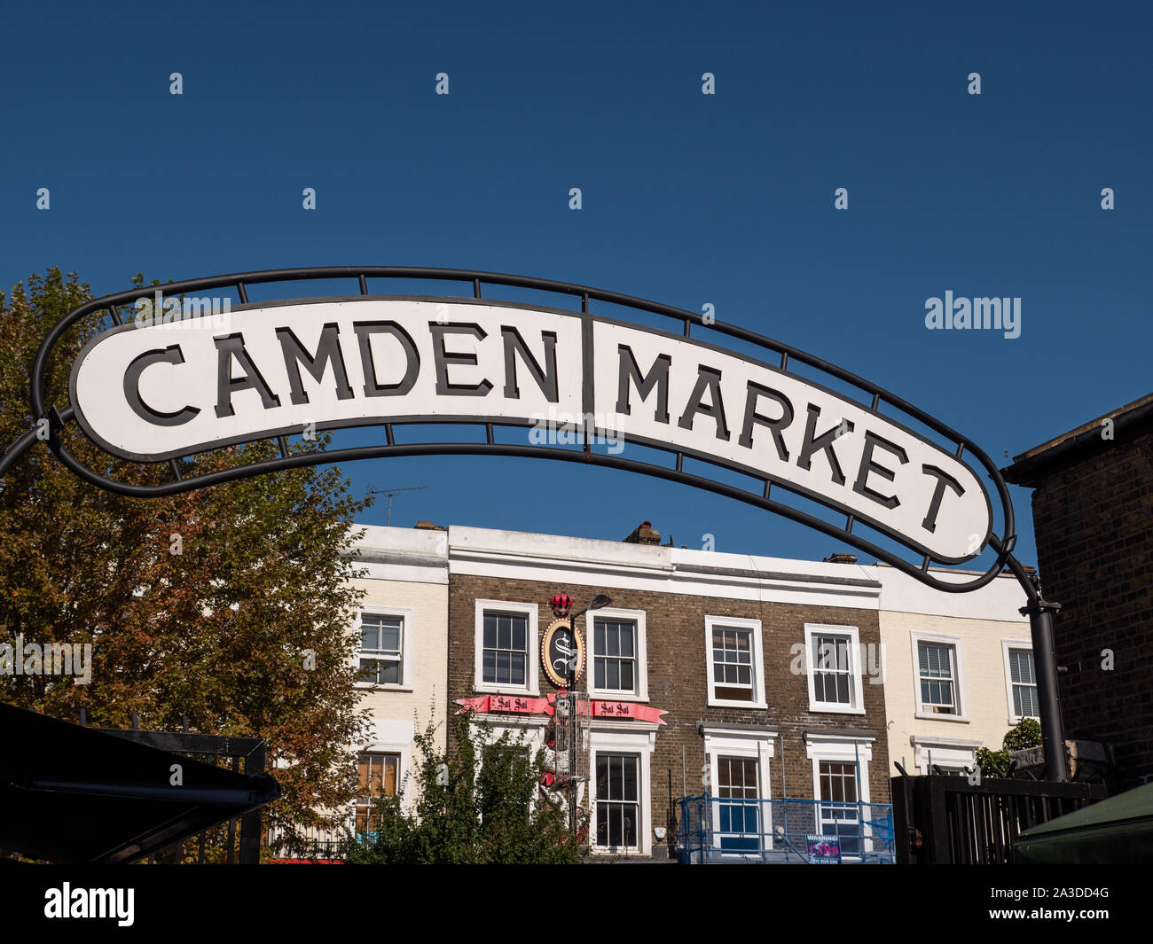 Camden Market sign at entrance to the Stable section the market, London, UK Stock Photo