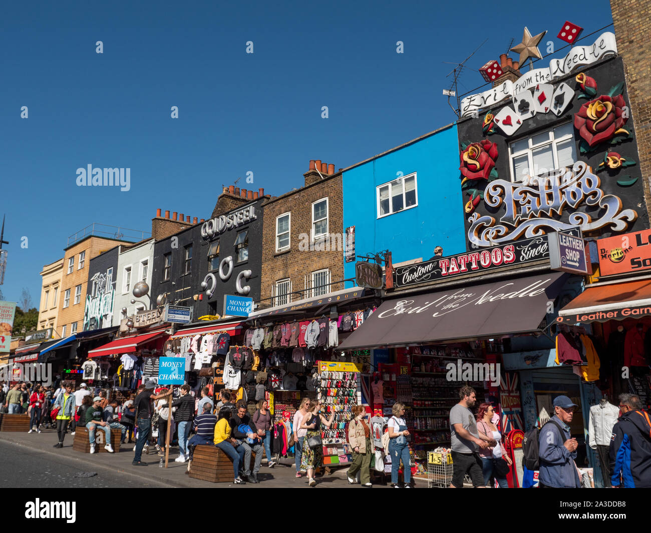 Shops on Camden Town high street, London, UK Stock Photo