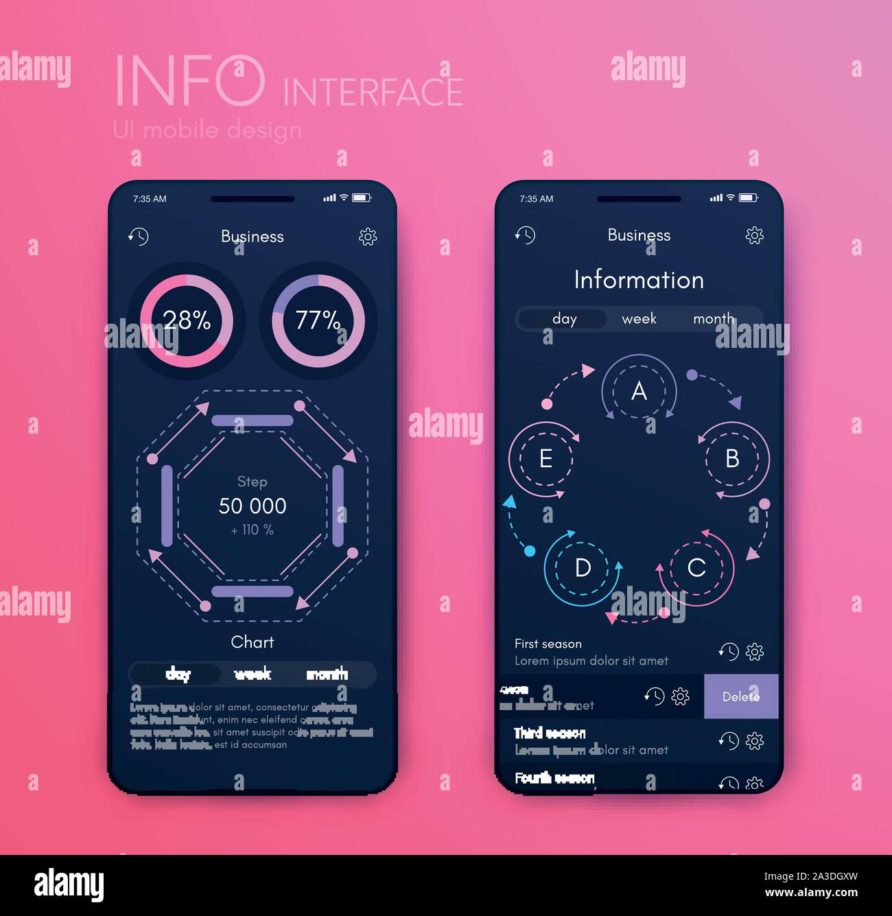 Vector graphics mobile infographics with three options. Template for ...