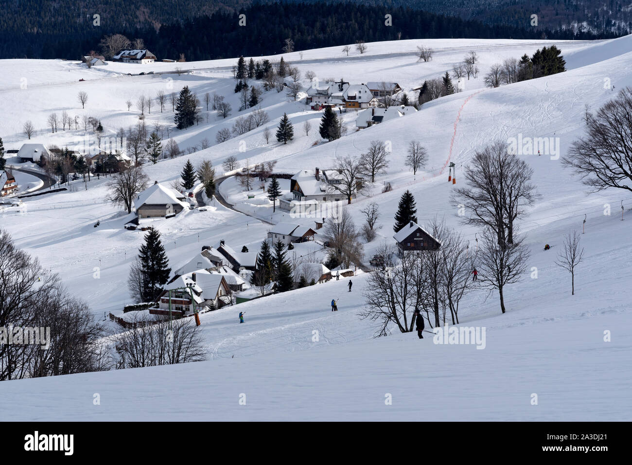 Black Forest village in the winter Stock Photo