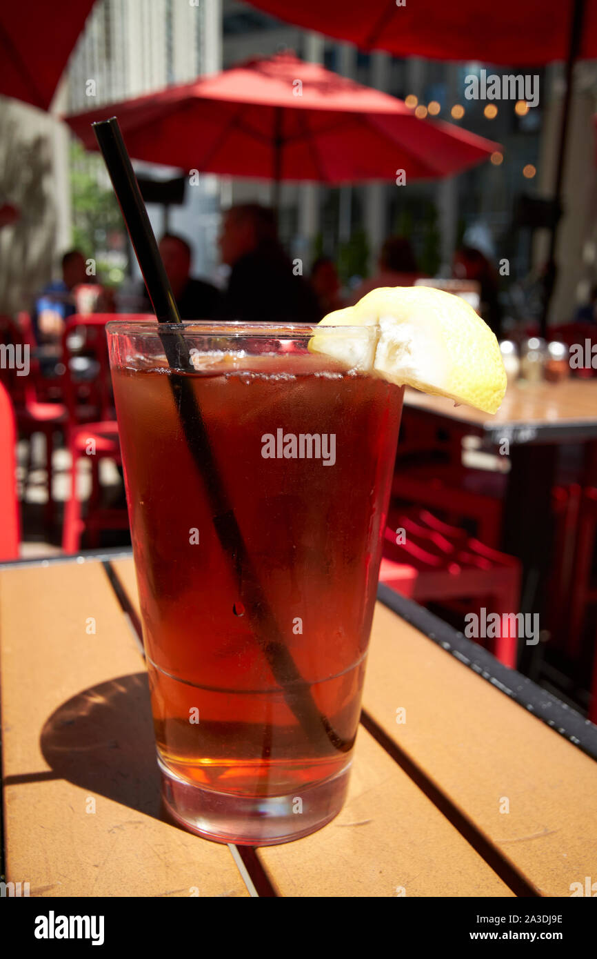 cold drink iced tea in a restaurant chicago illinois united states of america Stock Photo