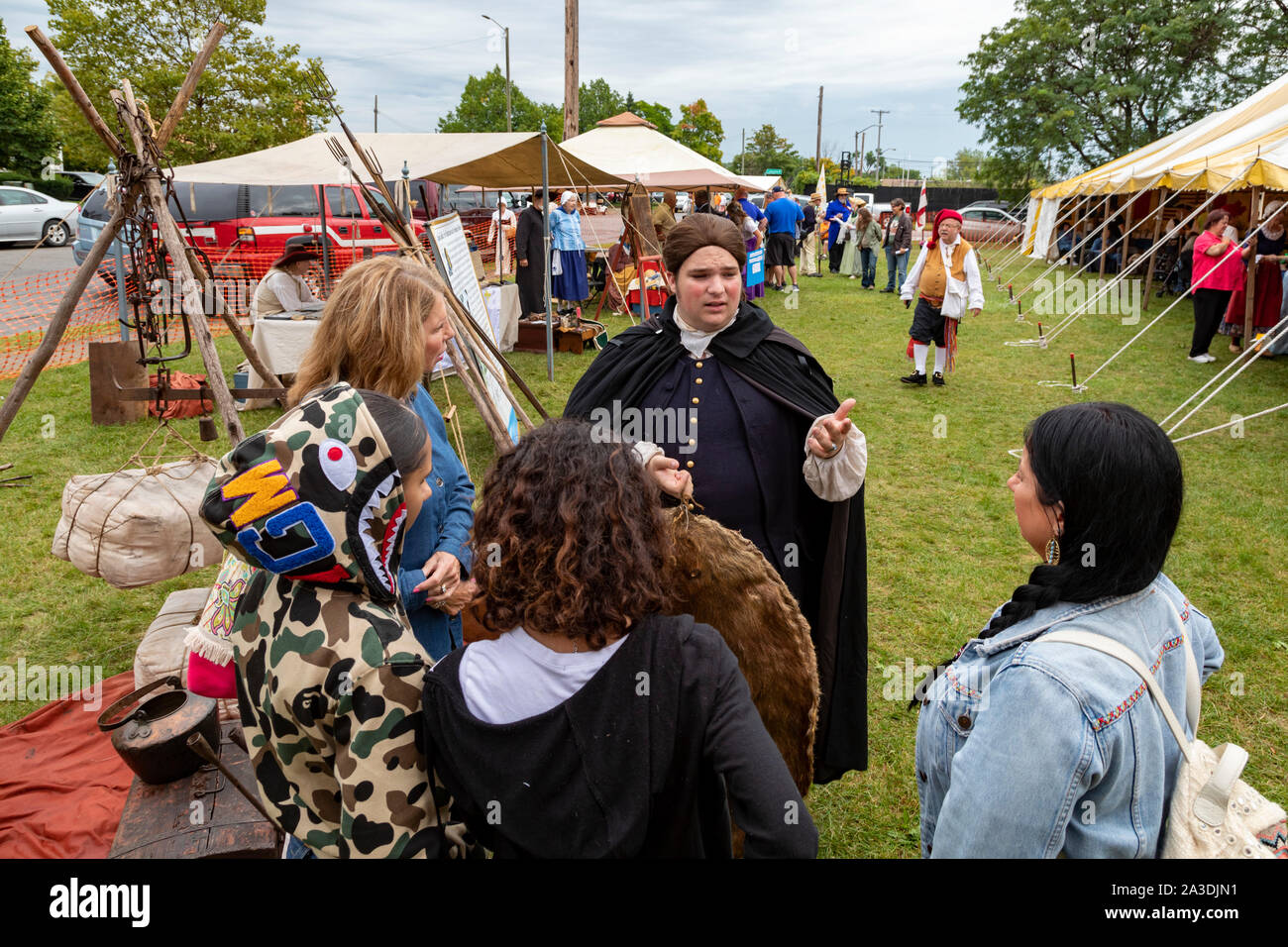 Detroit, Michigan - The Ste. Anne Parish de Detroit holds its third annual Rendez-vous cultural festival. The event celebrates the French, Metis, and Stock Photo