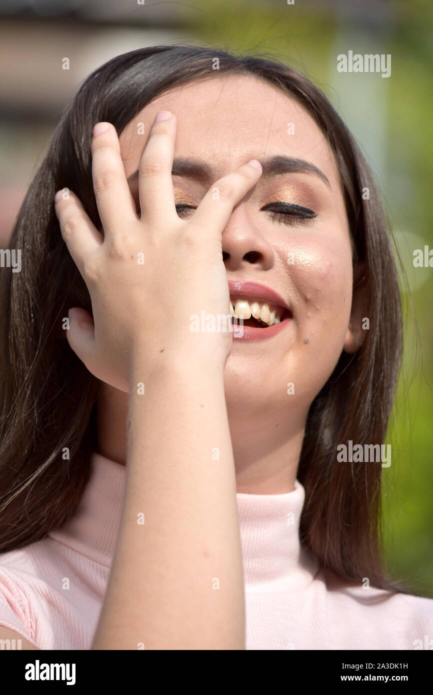 An A Woman And Laughter Stock Photo
