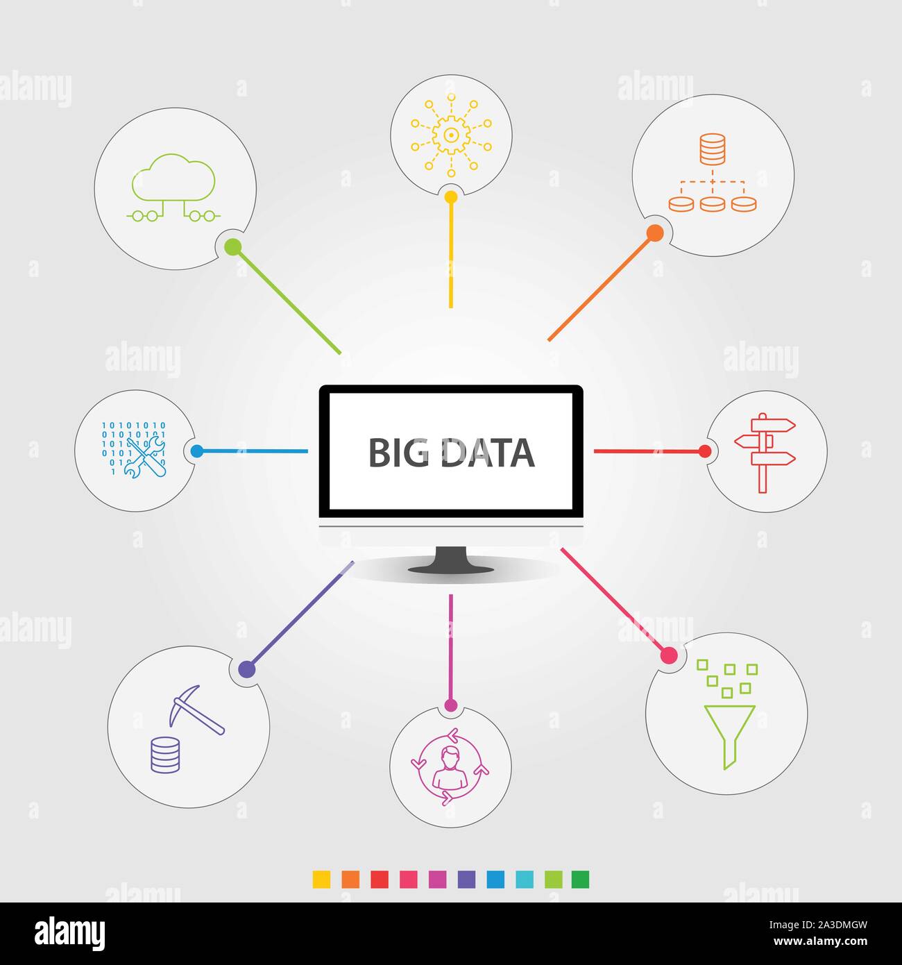 Big Data Infographics vector design. Timeline concept include cloud ...