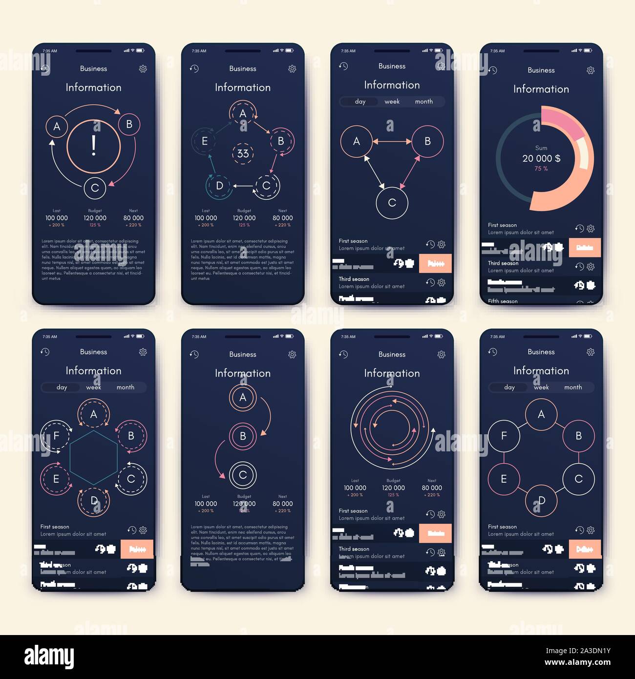 Different UI, UX, GUI screens and flat web icons for mobile apps ...