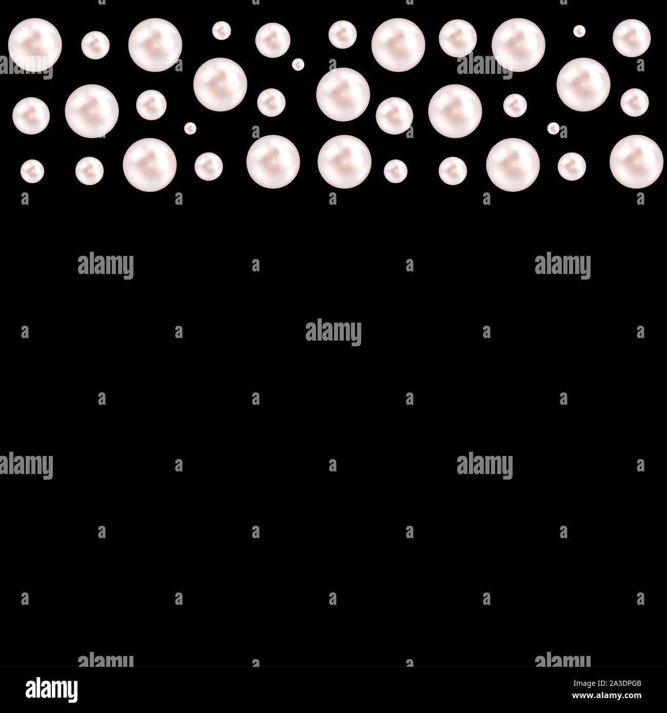 Abstract background with natural pearl garlands of beads. Vector ...