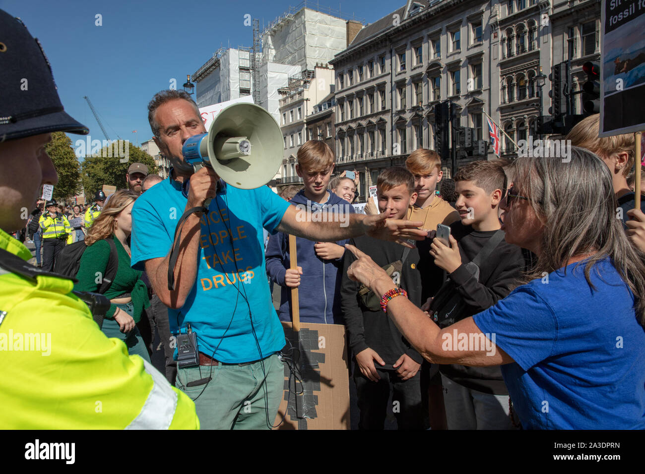 London, UK, 20th September, 2019. London is one of the many cities in the world a global youth climate strike takes place, in and around Parliament, bringing together many young people and adults, on a school day, to protest against government inaction of climate change. Credit: Joe Kuis / Alamy News and Reportage Stock Photo