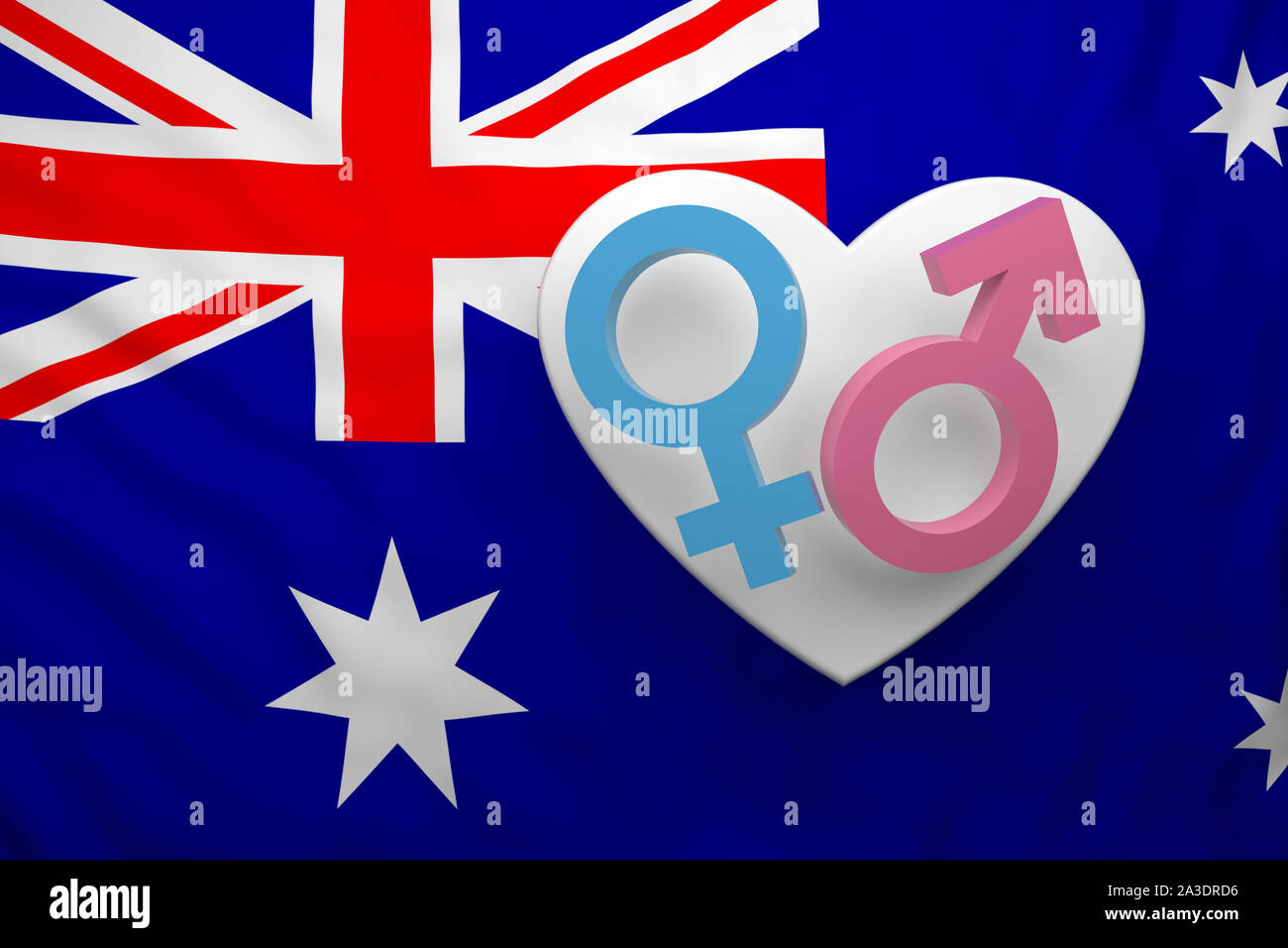 gender symbols with flag Australia. 3d rendering Stock Photo Alamy