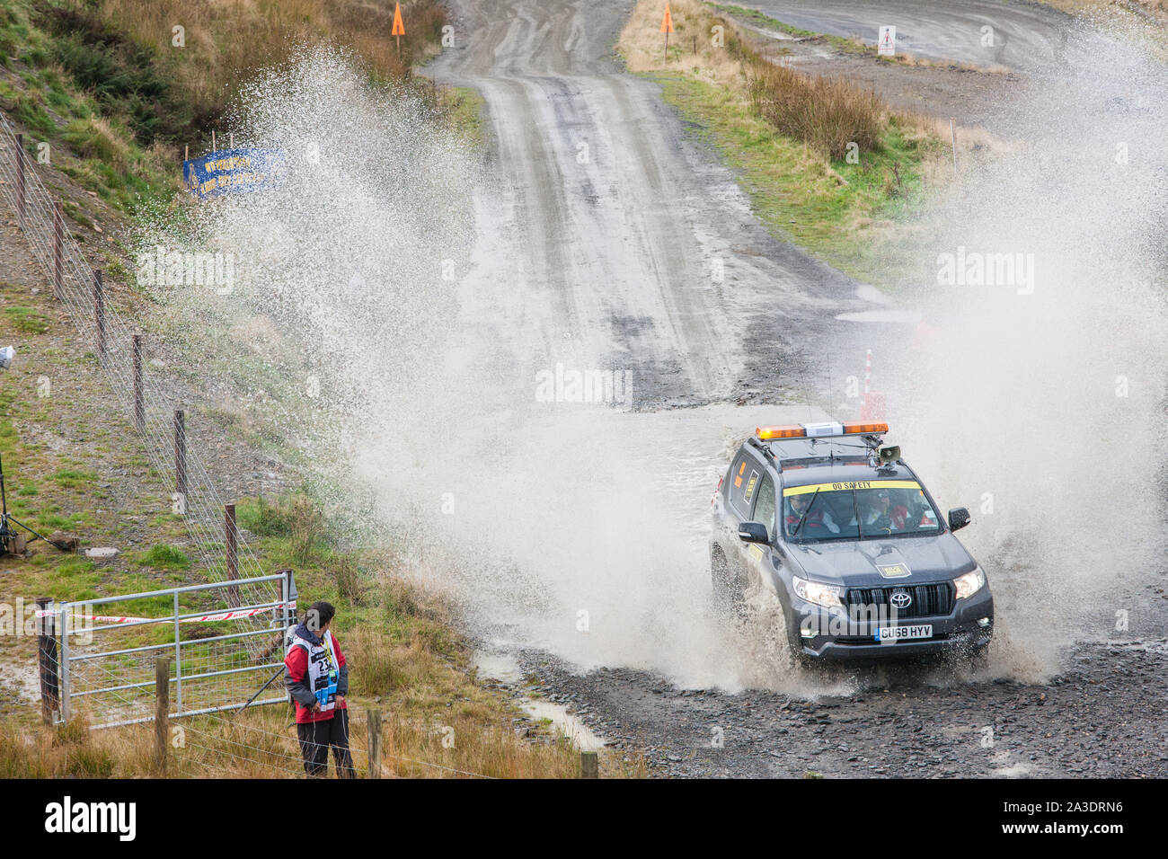 00,Safety car,water splash,World Rally Championship,WRC GB car rally in