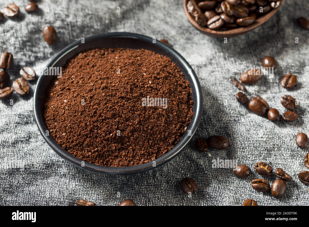 Organic Ground Roasted Coffee Beans Ready to Eat Stock Photo Alamy