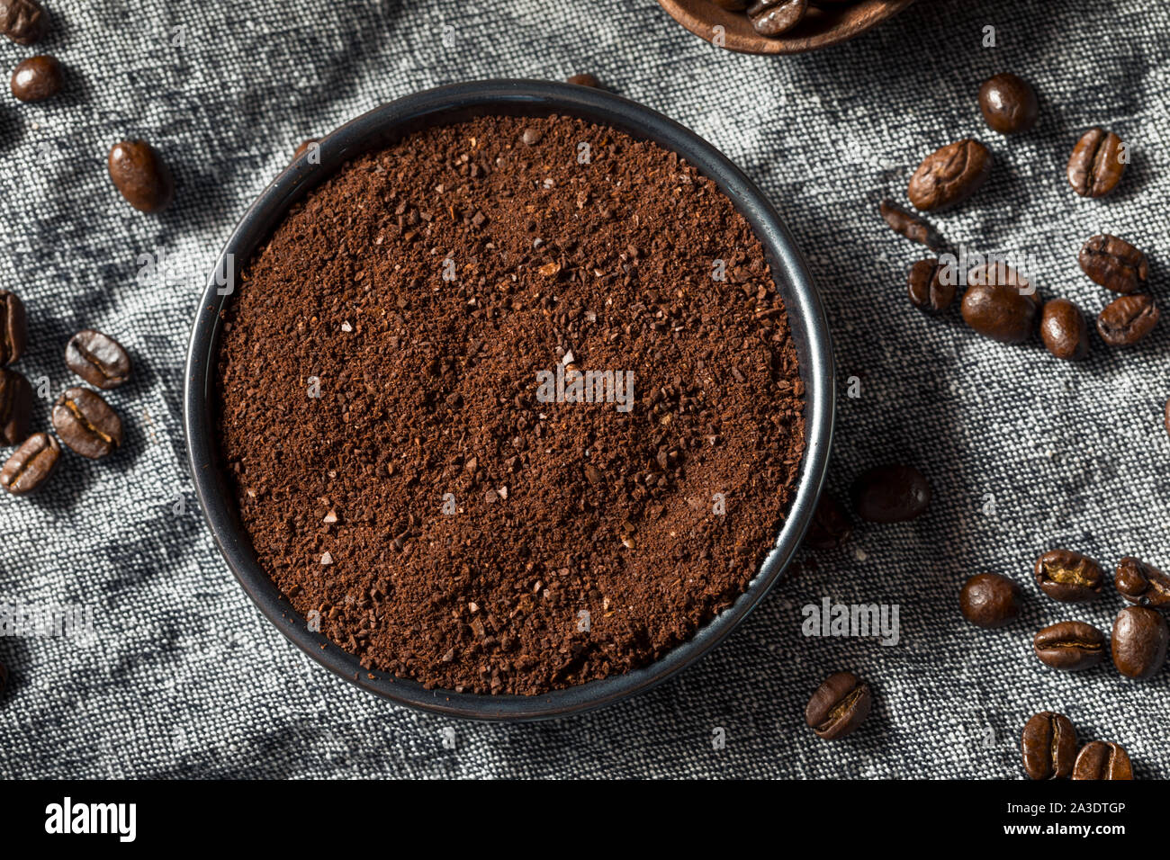 Organic Ground Roasted Coffee Beans Ready to Eat Stock Photo Alamy