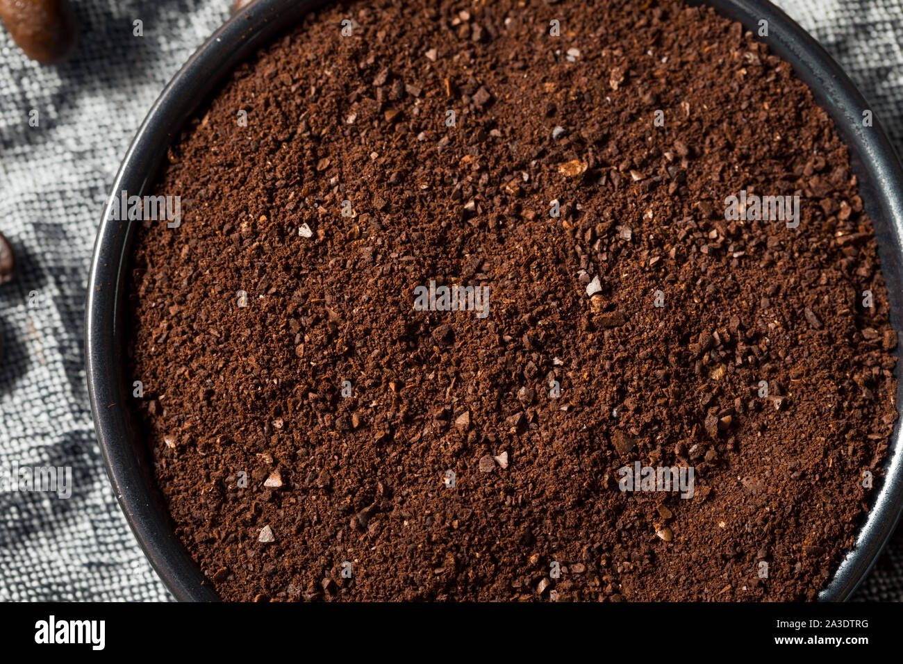 Organic Ground Roasted Coffee Beans Ready to Eat Stock Photo