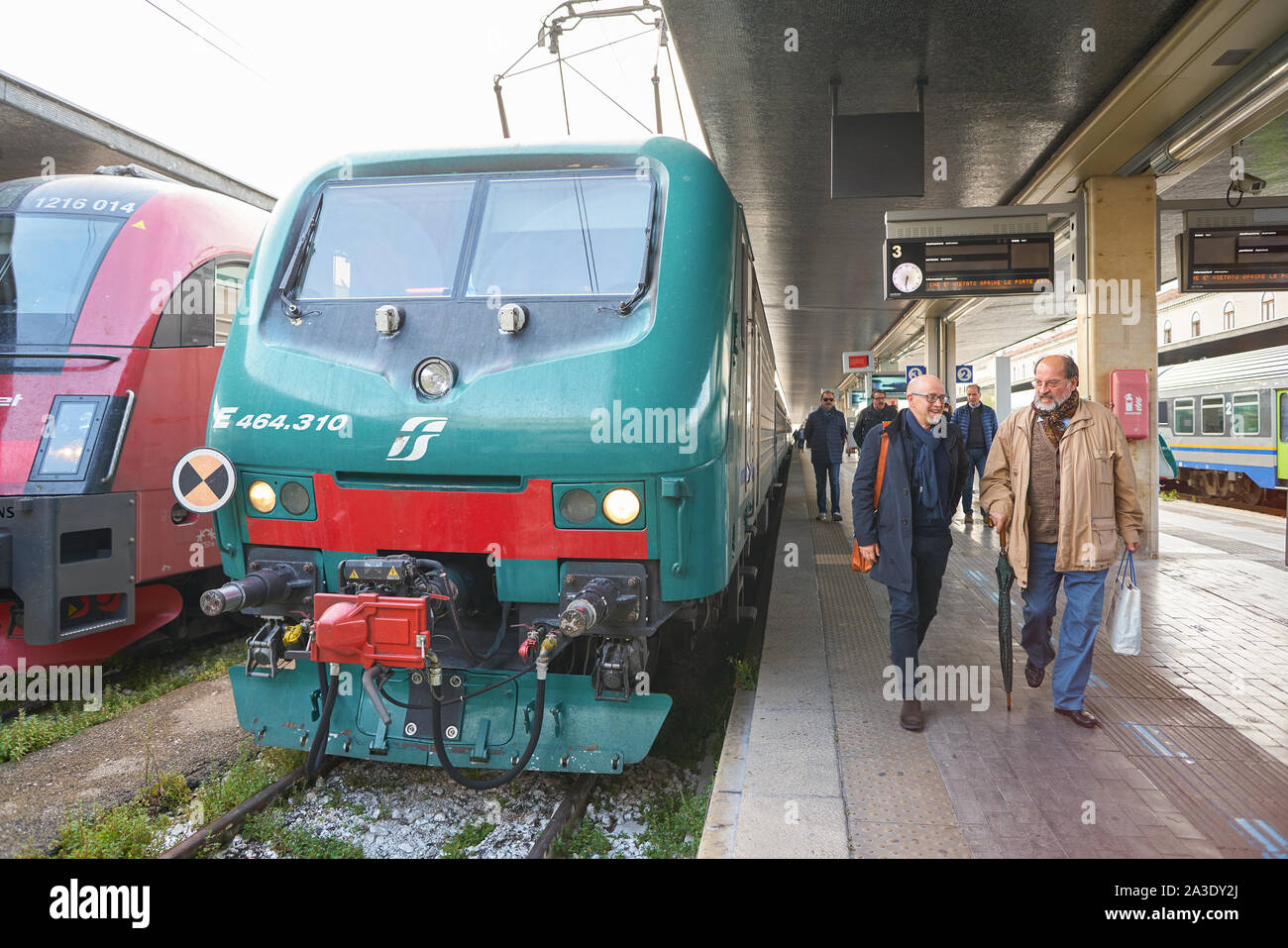 VENICE, ITALY - CIRCA MAY, 2019: trains seen at railway station in Venice Stock Photo