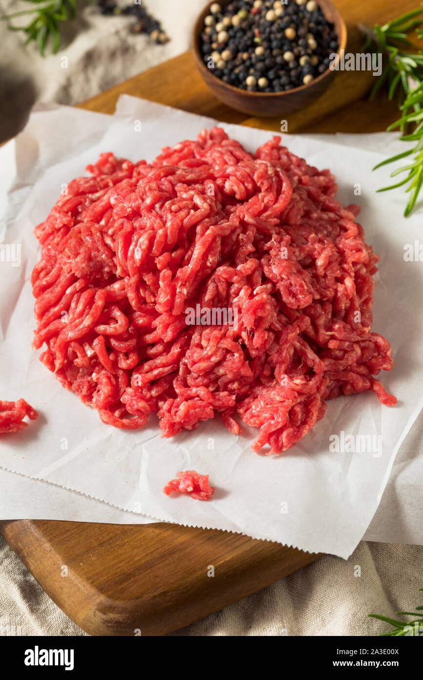 Raw Organic Red Ground Minced Beef Ready to Cook Stock Photo Alamy