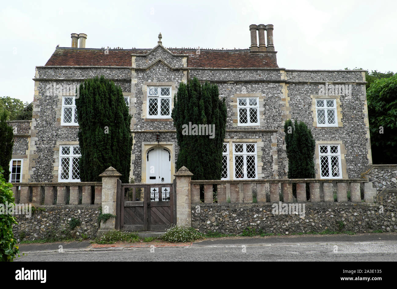 Exterior view of the former Rectory house in the village of Rodmell in East Sussex England UK  KATHY DEWITT Stock Photo