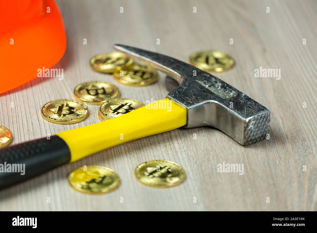 Miner equipment for cryptocurrency Bitcoin mining. Conceptual image. Stock Photo