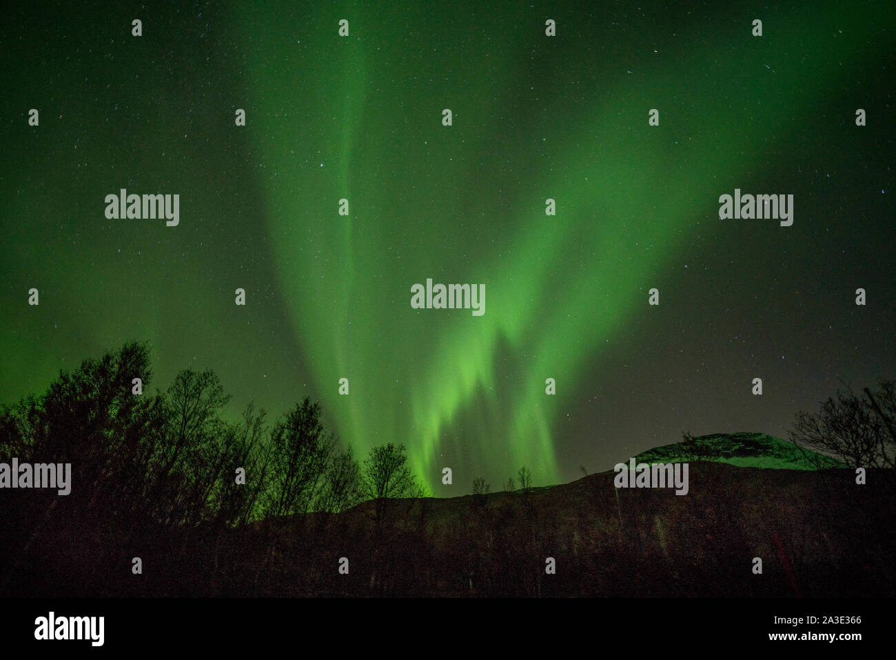 The Aurora Borealis, Northern Lights, near Tromso, Norway Stock Photo ...