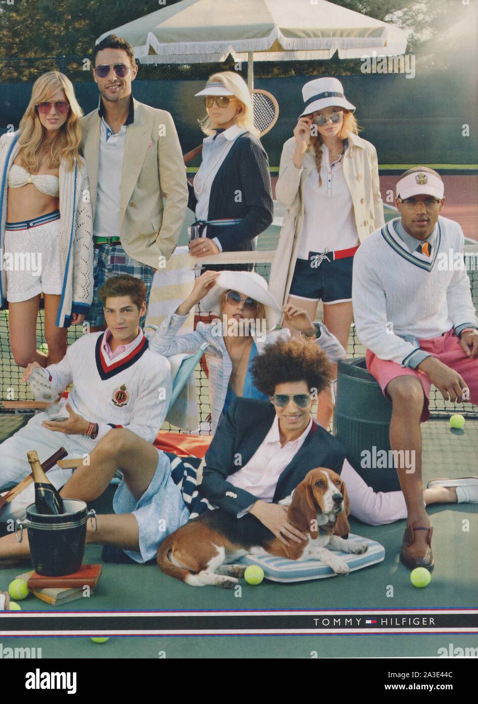 poster advertising Tommy Hilfiger fashion house in paper magazine from 2011  year, advertisement, creative Tommy Hilfiger 2010s advert Stock Photo -  Alamy