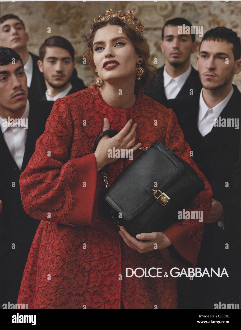 poster Dolce & Gabbana fashion house in paper magazine from 2013 year, advertisement, Dolce & Gabbana advert from 2010s Stock Photo - Alamy