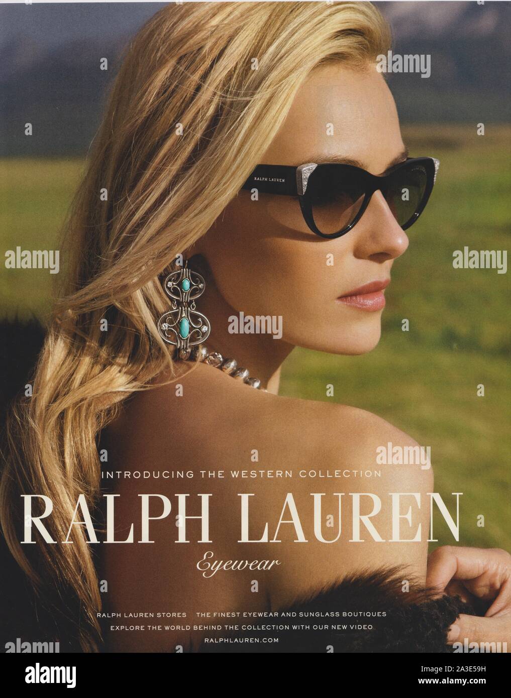 poster advertising Ralph Lauren fashion house in paper magazine from 2013,  advertisement, creative Ralph Lauren 2010s advert Stock Photo - Alamy