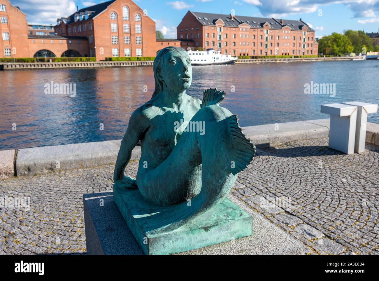 Copenhagen, Denmark May 04, 2019 Mermaid statue in the main harbour
