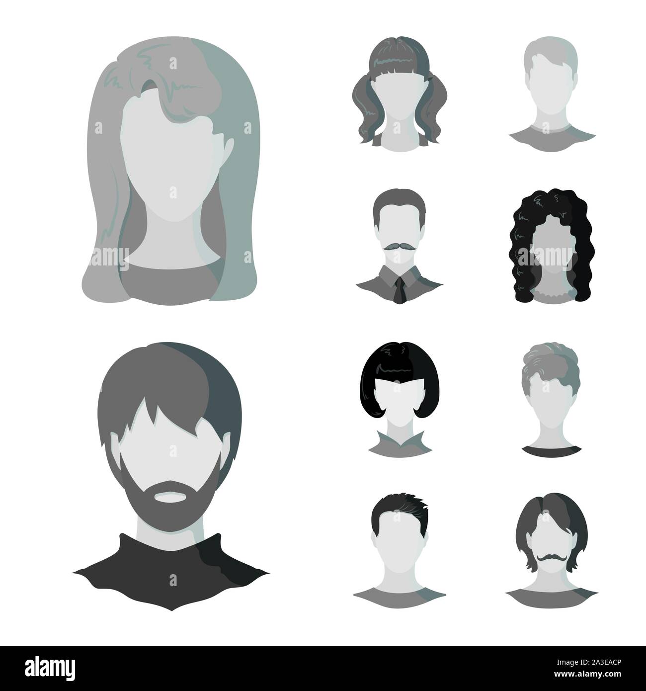 Vector illustration of character and profile logo. Collection of