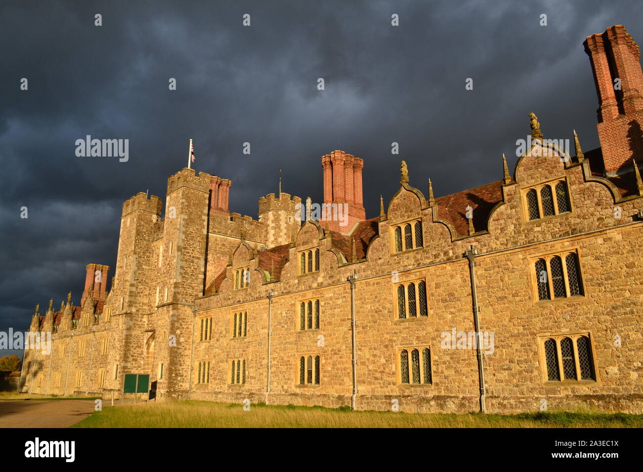 Knole House in early autumn afternoon light. It is one of the largest