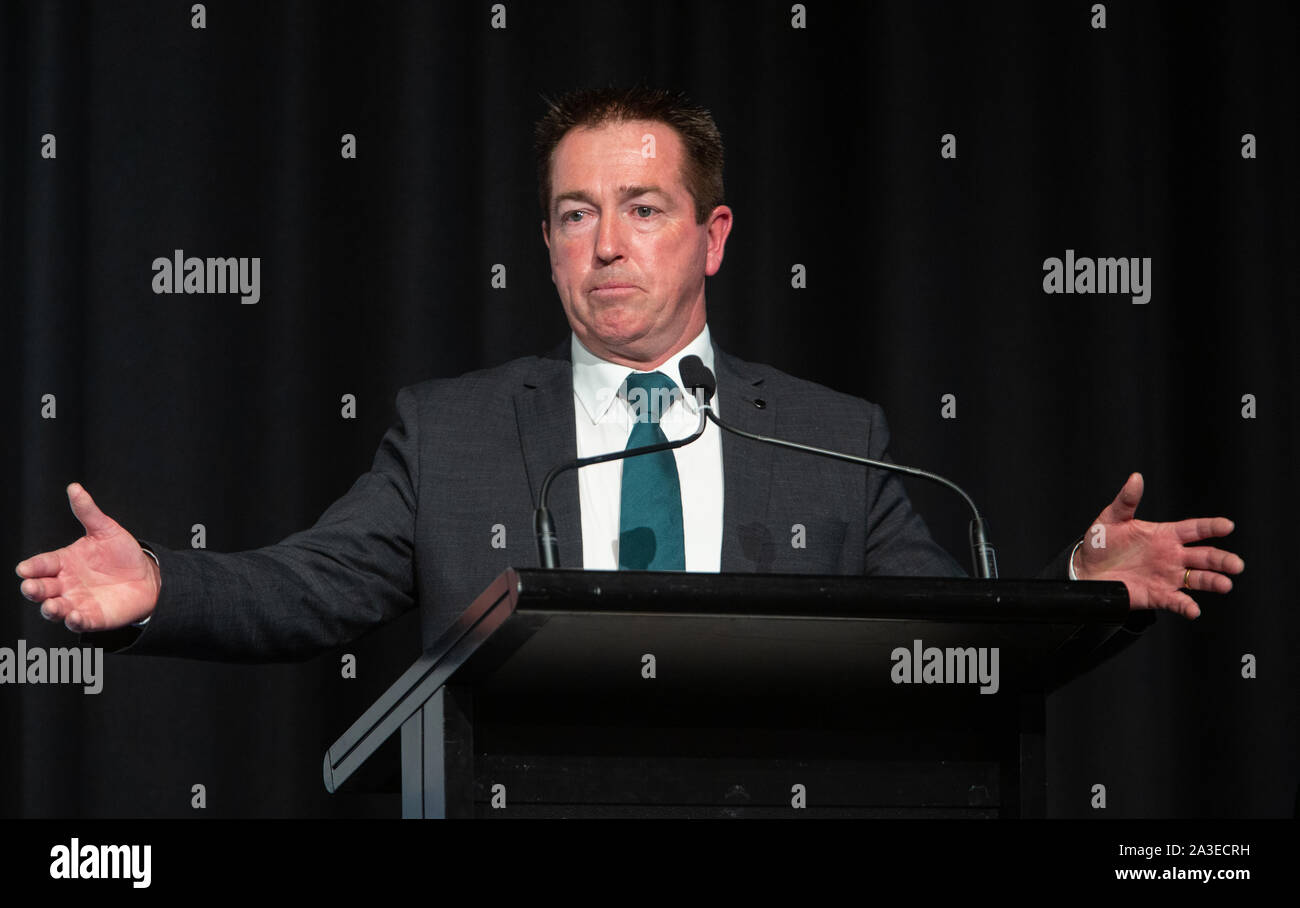 Hon Paul Toole MP,  NSW Minister for Bathurst, speaking at a business event in Sydney, September 2019. Stock Photo