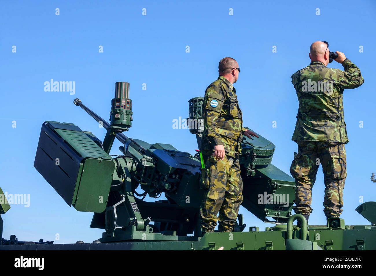 Rafael RCWS-30 weapon station on Pandur II, Czech Army Stock Photo