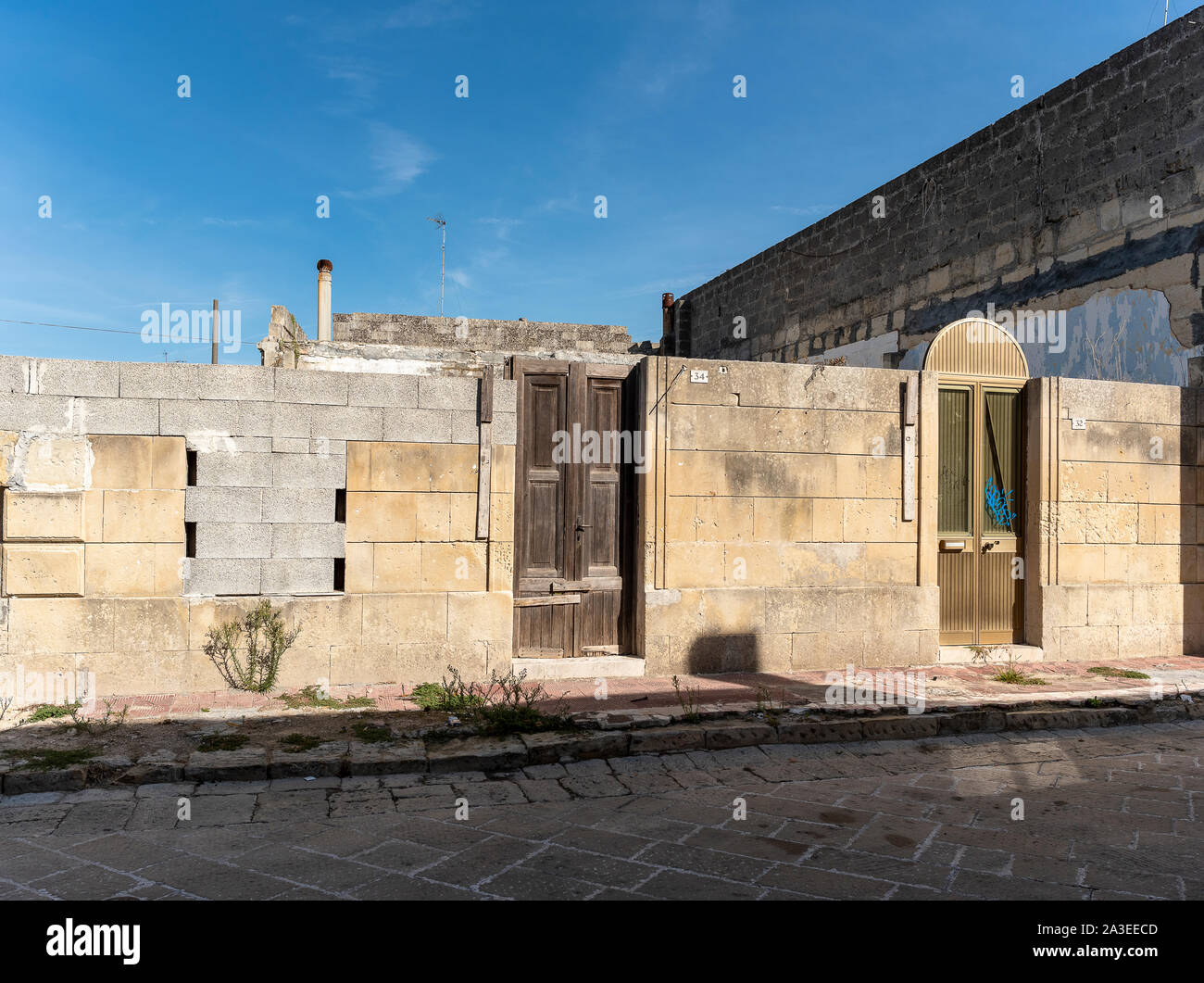 Melpignano. Greek city. Suggestive view of a homeless house. Stock Photo